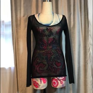 Mesh Long Sleeve Shirt